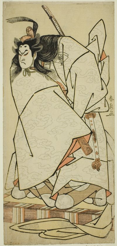 Skådespelaren Onoe Matsusuke I som Ashikaga Takauji i pjäsen Kumoi no Hana Yoshino no Wakamusha, framförd på Nakamura Theatre i den elfte månaden, 1786 av Katsukawa Shunsen