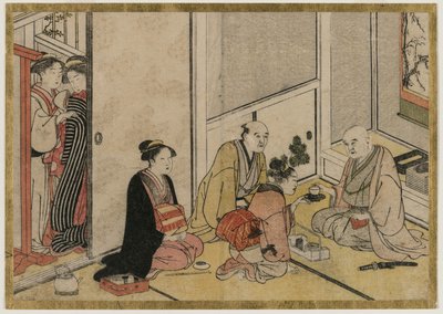 Interiör scen av Katsukawa Shunsho