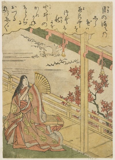 Scen 3: Höstnatt, sent 1700-tal av Katsukawa Shunsho