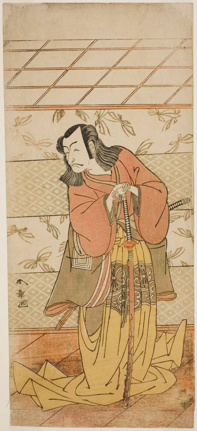 Skådespelaren Ichikawa Danjuro V som Ashiya Doman i pjäsen Kikyo-zomen Onna Urakata, framförd på Morita Theatre i den sjunde månaden, 1776 av Katsukawa Shunsho