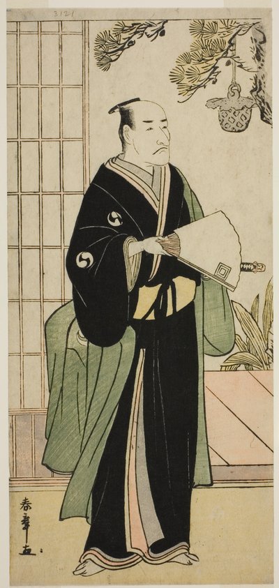 Skådespelaren Ichikawa Danjuro V som Oboshi Yuranosuke i pjäsen Kanadehon Chushingura, framförd på Nakamura Theatre i den femte månaden, 1783 av Katsukawa Shunsho