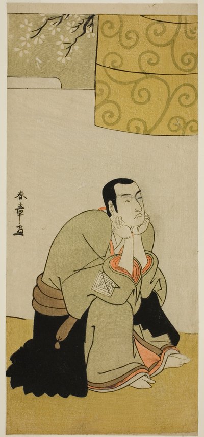 Skådespelaren Ichikawa Monnosuke II som buddhistmunk i pjäsen Edo no Hana Mimasu Soga, framförd på Nakamura-teatern den fjärde månaden, 1783 av Katsukawa Shunsho