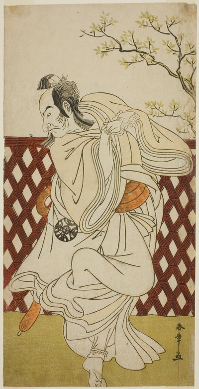 Skådespelaren Nakamura Nakazo I som Sakon-gitsune i pjäsen Hana-zumo Genji Hiiki, framförd på Nakamura Theatre i den elfte månaden, 1775 av Katsukawa Shunsho