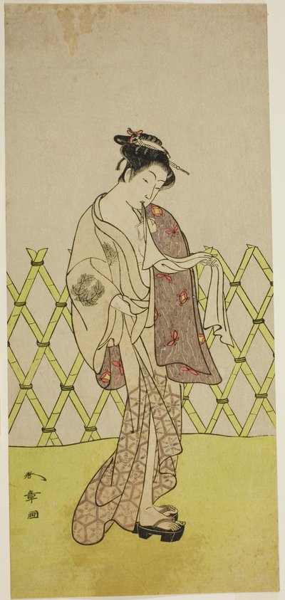 Dr. Nakamura som liten flicka i Hakata (?) av Katsukawa Shunsho