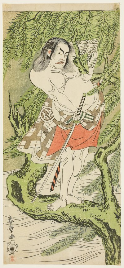 Skådespelaren Nakamura Sukegoro II i rollen som en ridderlig gemene man (otokodate) av Katsukawa Shunsho