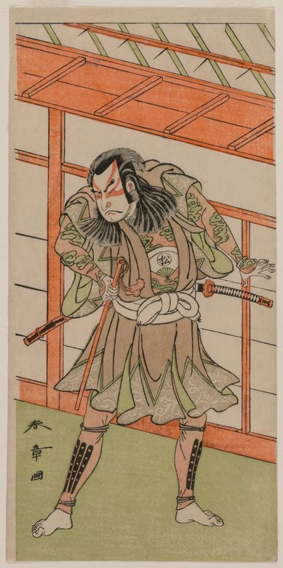 Tee c och r Matsusuke Onoe. av Katsukawa Shunsho