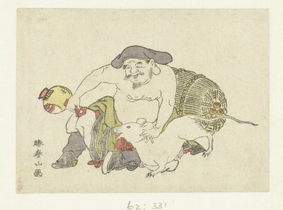Daikoku och hans råtta av Katsukawa Shunzan