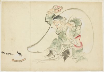 Daikoku, lyckans gud, med sin magi Klubba av Katsushika (school of) Hokusai