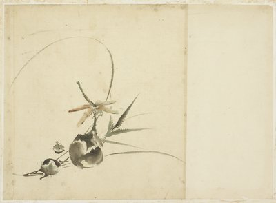 Fruktspray med Dragonfly av Katsushika (school of) Hokusai