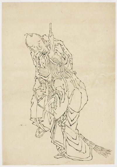 Jo and Uba; Theme of Takasago, ca. 1815-1849 (ink on paper) av Katsushika (school of) Hokusai