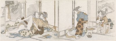 Kärlekspar spionerar av Katsushika Hokusai (possibly)