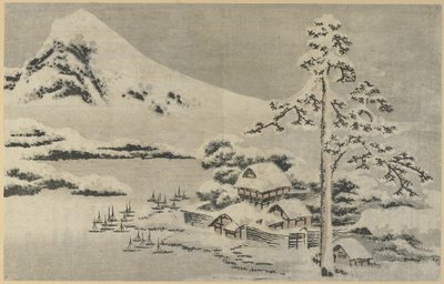 (Seaside Village in Snow), 1814 av Katsushika Hokusai