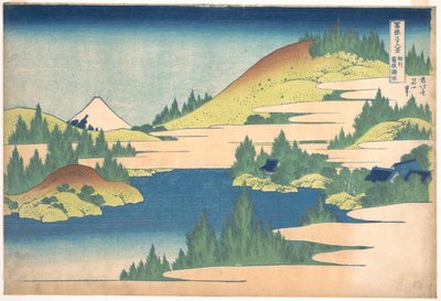 36 vues du Mont Fuji, Japan : vue du lac Hakone, provinsen Sagani, Japon - Estampe de Katsushika Hokusai (1760-1849) (ecole ukiyo-e) 1830-1833 State A Pushkin Museum of Fine Arts, Moscou av Katsushika Hokusai