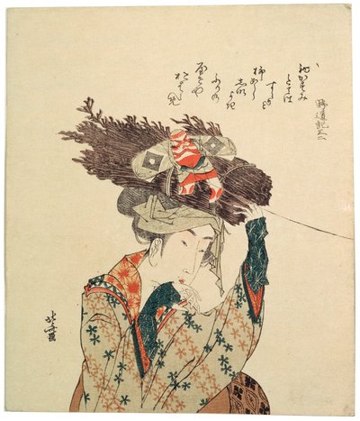 En flicka från Ohara, 1806-1815. av Katsushika Hokusai