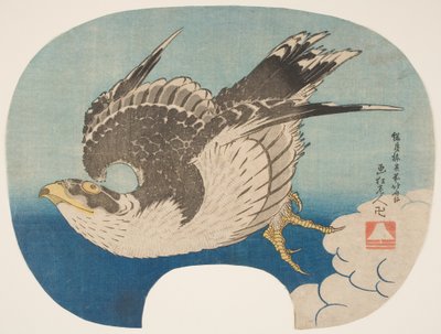 A Hawk in Flight, ca 1840 (träblockstryck) av Katsushika Hokusai