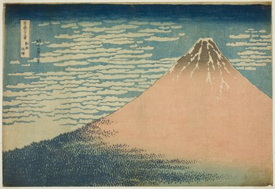 A Mild Breeze on a Fine Day (Gaifu kaisei), från serien "Thirty-six Views of Mount Fuji (Fugaku sanjurokkei)" av Katsushika Hokusai
