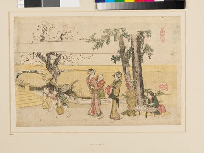 En scen vid vägkanten, Oji av Katsushika Hokusai