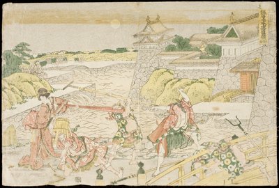 Akt III ur pjäsen Kanadehon Chūshingura, ”En kana-lärobok om de trogna vasallernas skattkammare” av Katsushika Hokusai