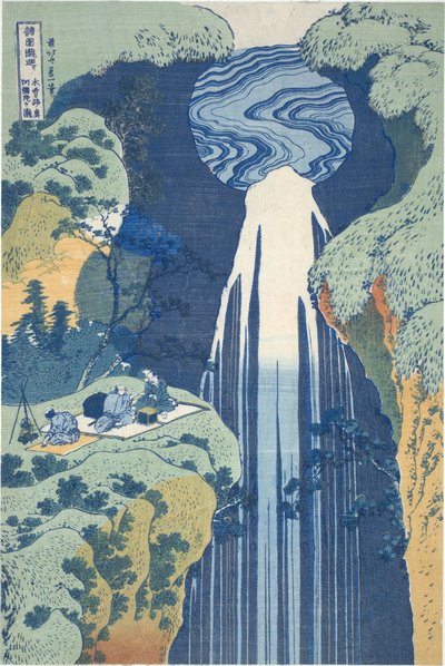 Amida-vattenfallet långt borta längs Kiso-vägen, ur serien ”Rundtur bland vattenfall i olika provinser” av Katsushika Hokusai