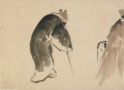 En gammal mus klädd i en svart mantel, sent 1700-tidigt 1800-tal. av Katsushika Hokusai