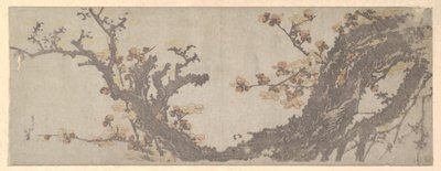 Ett gammalt plommonträd i blom av Katsushika Hokusai