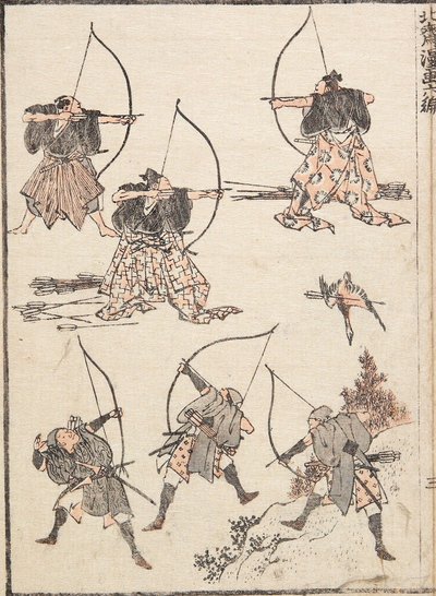 Bågskyttar av Katsushika Hokusai
