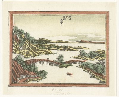 Kvällsglöd på Seta Seta no sekisho (titel på objekt) Graverade åtta vyer av Omi-provinsen (serietitel) Doban Omi hakkei (serietitel) av Katsushika Hokusai