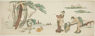 Pojke som släpper en drake av Katsushika Hokusai