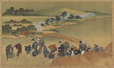 Visning av körsbärsblommor, sent 1700-tidigt 1800-tal. av Katsushika Hokusai