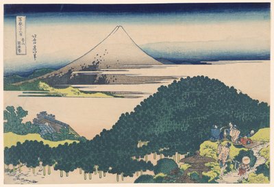 Cushion Pine Tree at Aoyama (Aoyama Enza no matsu), från serien "Thirty-six Views of Mount Fuji (Fugaku sanjurokkei)" av Katsushika Hokusai