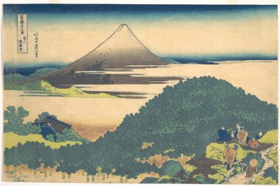 ”Kudde-tallen vid Aoyama” (Aoyama enza no matsu), ur serien ”De trettiosex vyerna av berget Fuji” (Fugaku sanjūrokkei) av Katsushika Hokusai