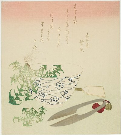 Maskrosor för det nya året av Katsushika Hokusai