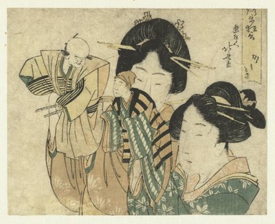 Spegelpoleraren Kagamitogi (titel på objekt) Komiskt mellanspel (serietitel på objekt) Noroma kyôgen (serietitel på objekt) av Katsushika Hokusai