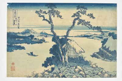 Suwa-sjön i provinsen Shinshū ur serien ”36 vyer av berget Fuji” av Katsushika Hokusai
