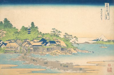 Enoshima i Sagamiprovinsen Soshu Enoshima, från serien Thirty-six Views of M..., ca. 1830-32. av Katsushika Hokusai