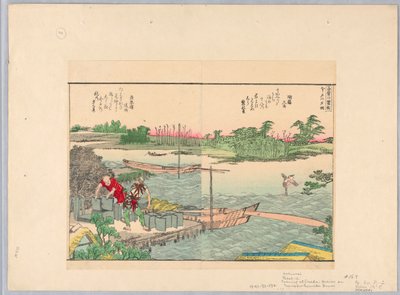 Kväll på Inada; Färjor på Sumida-floden av Katsushika Hokusai