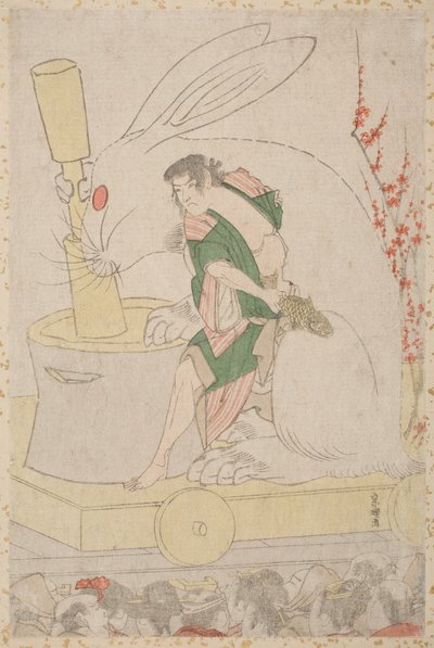 Festivalfloat för kaninens år av Katsushika Hokusai