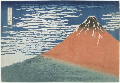 Fin vind, klart väder, 1831-1834 (färgsnitt) av Katsushika Hokusai