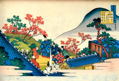 Från serien Hundred Poems by One Hundred Poets: Fujiwara no Tadahira, c1830. av Katsushika Hokusai