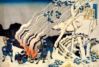 Från serien Hundred Poems by One Hundred Poets: Minamoto no Muneyuki, c1830. av Katsushika Hokusai