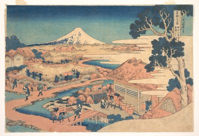 Fuji från Katakura-tefälten i Suruga (Sunshū Katakura chaen no Fuji), ur serien ”De trettiosex vyerna av berget Fuji” (Fugaku sanjūrokkei) av Katsushika Hokusai
