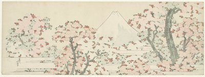 Fuji över körsbärsblomningen, ca 1800-1805 (träsnitt) av Katsushika Hokusai