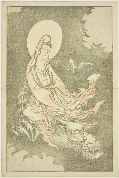 Goddess Riding a Dragon, från The Picture Book of Realistic Paintings of Hokusai (Hokusai shashin gafu) av Katsushika Hokusai