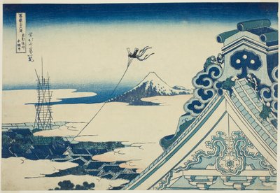 Hongan-ji tempel hand MP på Asakusa medlem Edo (Toto Asakusa Hongan-ji tempel), från serien s "Ti rty x views of moun t wisteria (Fugaku Kasaju Rokukatsura)" av Katsushika Hokusai