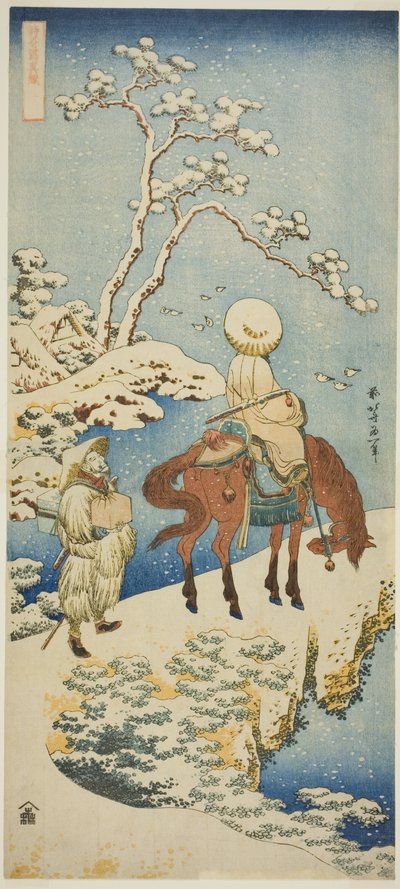 Horseman in Snow, från serien "A True Mirror of Japanese and Chinese Poems (Shiika shashin kyo)" av Katsushika Hokusai