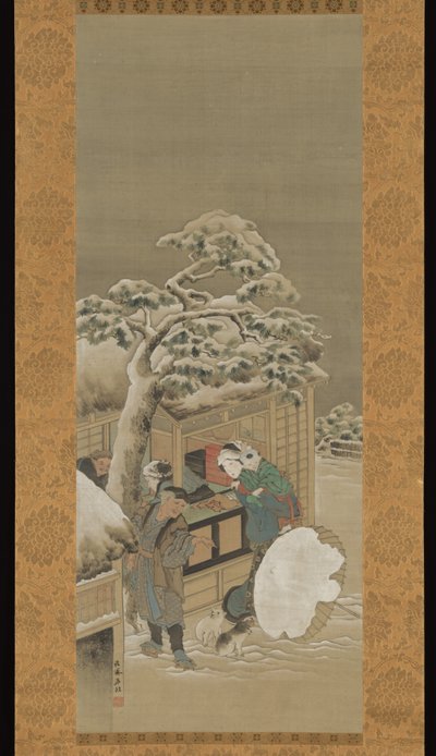 Framför en butik av Katsushika Hokusai