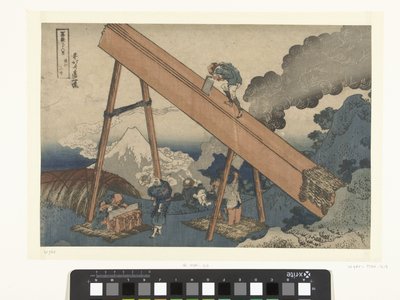 I bergen i provinsen Totomi Totomi Sanchu (titel på objekt) 36 vyer av berget Fuji (serietitel) Fugaku sanjurokkei (serietitel på objekt) av Katsushika Hokusai