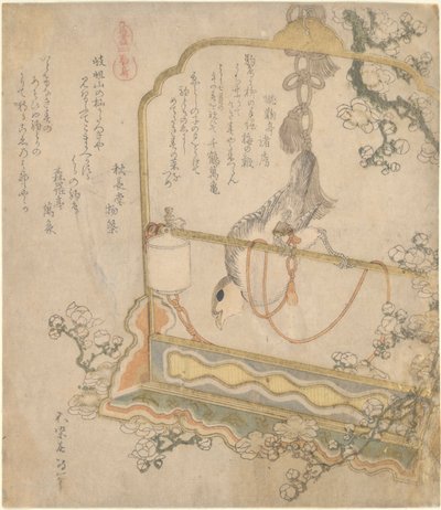Japanska Robin, från serien All Kinds of Horses av Katsushika Hokusai