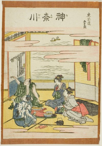 Kanagawa, från serien "Fifty-three Stations of the Tokaido (Tokaido gojusan tsugi)" av Katsushika Hokusai