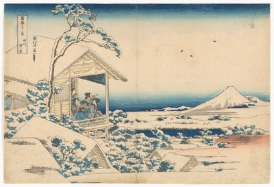 Koishikawa en snöig morgon, ur serien ”Trettiosex vyer av berget Fuji” av Katsushika Hokusai